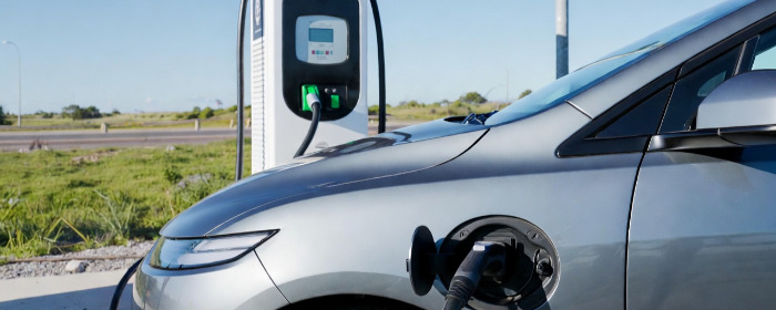 cargando auto eléctrico en Uruguay